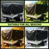 Unyqoos® Waterdicht afdekzeil voor aanhangers met reflecterende strepen en verstevigde hoeken, Zwart, 210x114x90cm