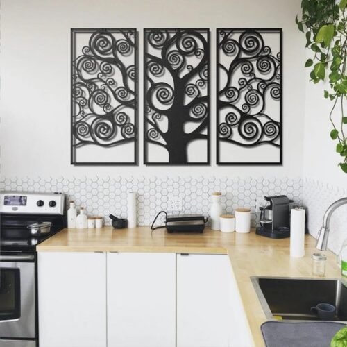 Ibenzoa® Moderne metalen wanddecoratie voor en
