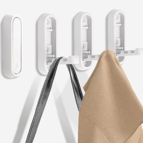 Ibenzoa® Vier opvouwbare wandhaken voor veelzijdig gebruik in huis en kantoor