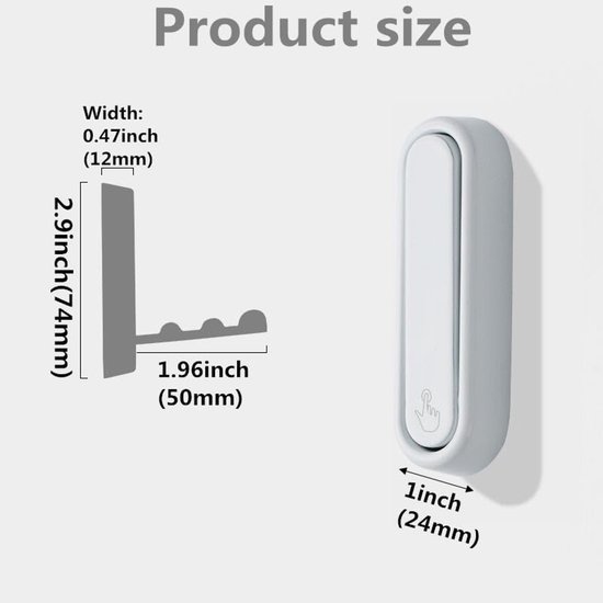 Ibenzoa® Vier opvouwbare wandhaken voor veelzijdig gebruik in huis en kantoor