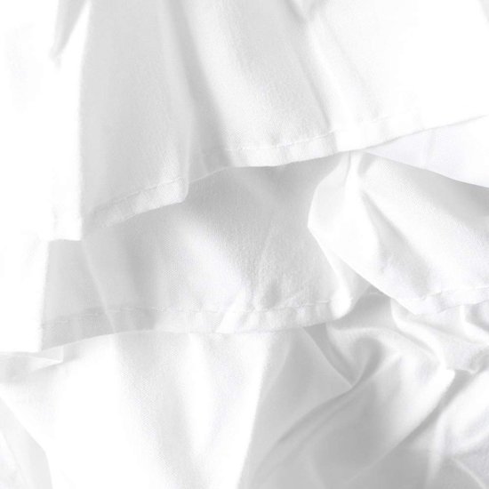 Ibenzoa® Elegant wit douchegordijn met ruches en waterbestendig ontwerp voor badkamer