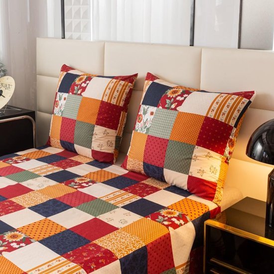 Ibenzoa® 3-Delige Beddengoedset met Ruitpatroon en Zachte Microvezel Stof Ibenzoa® 3-Delige Beddengoedset met Ruitpatroon en Zachte Microvezel Stof
