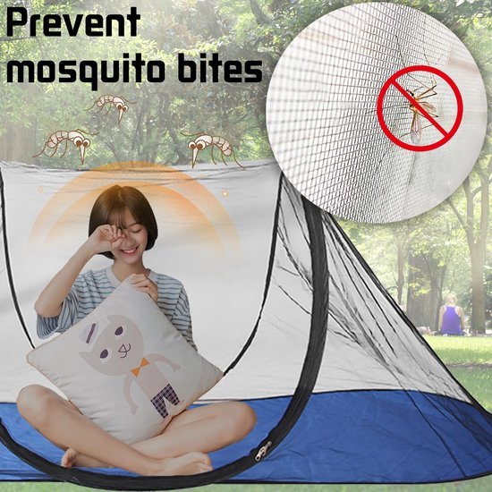Ibenzoa® Opvouwbaar pop-up muggennet voor reizen en kamperen met 360 graden bescherming