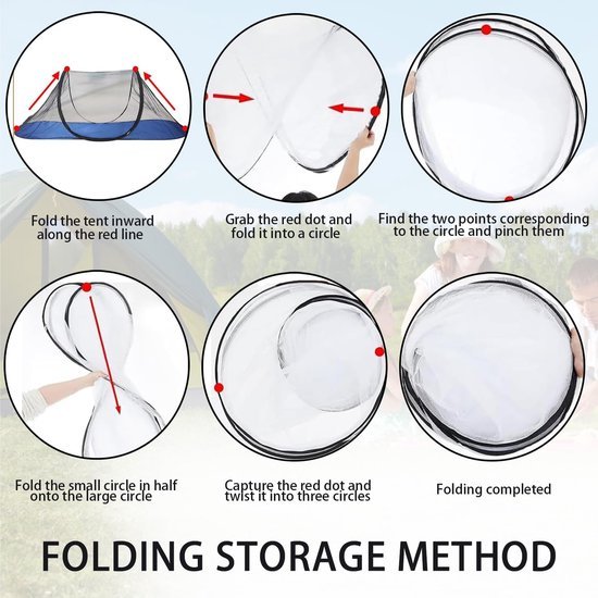 Ibenzoa® Opvouwbaar pop-up muggennet voor reizen en kamperen met 360 graden bescherming