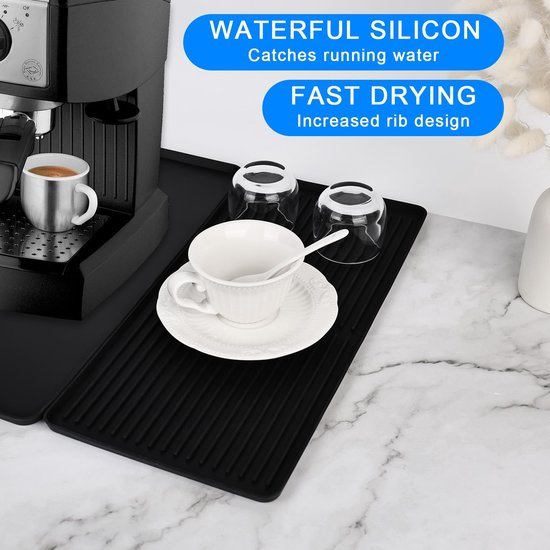 Ibenzoa® Siliconen Druipmat voor Koffiezetapparaat en Keukengebruik 40x60cm