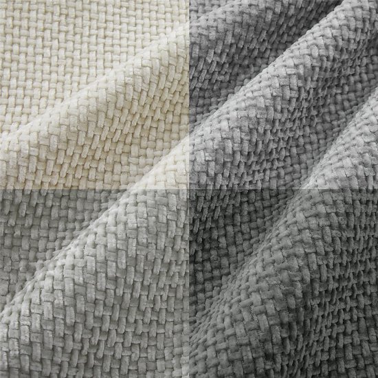 Ibenzoa® Set van 4 Grijze Chenille Kussenslopen met Rotan Weefdesign voor Woonkamer Ibenzoa® Set van 4 Grijze Chenille Kussenslopen met Rotan Weefdesign voor Woonkamer