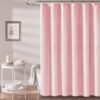 Ibenzoa® Roze Douchegordijn van Textiel met Linnen Textuur en Verzwaarde Zoom