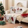 Unyqoos® Set van vier sierlijke kussenslopen voor kerstdecoratie in huis