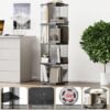 Ibenzoa® Draaibare en ruimtebesparende boekenkast met vier niveaus voor elk interieur