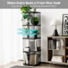 Ibenzoa® Draaibare en ruimtebesparende boekenkast met vier niveaus voor elk interieur