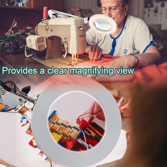 Ibenzoa® Verstelbare LED Vergrootlamp met Klem en Standaard voor Diverse Toepassingen