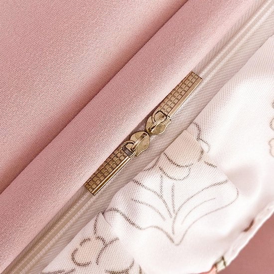 Ibenzoa® Roze Bloemen Dekbedovertrekset Enkel Bed met Kussensloop en Volant