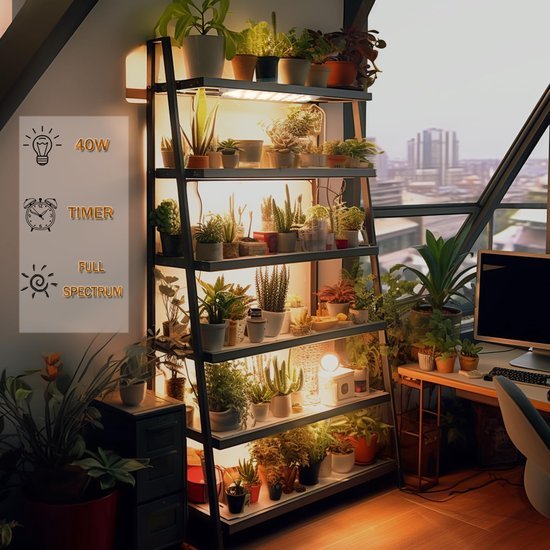Ibenzoa® LED Plantenlampen Set van 4 met Volledig Spectrum en Timer voor Binnengebruik Ibenzoa® LED Plantenlampen Set van 4 met Volledig Spectrum en Timer voor Binnengebruik
