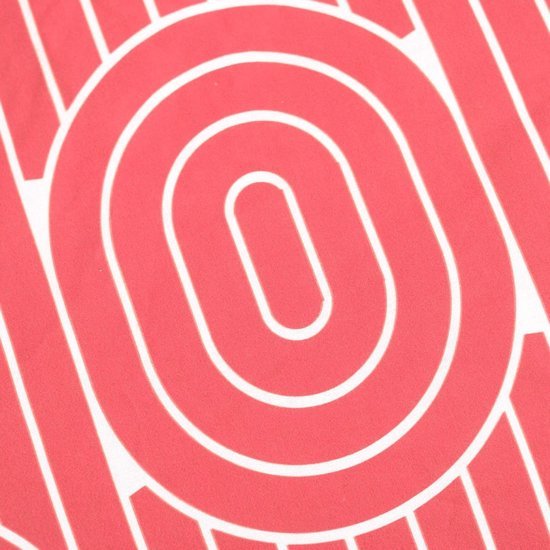 Ibenzoa® Stijlvol katoenen dekbedovertrek met geometrisch patroon in koraalroze en wit