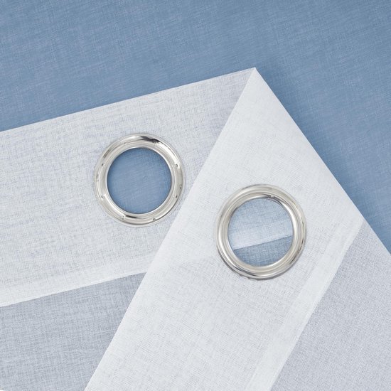 Ibenzoa® Tweekleurige semi-transparante gordijnen met kleurverloop en linnenlook