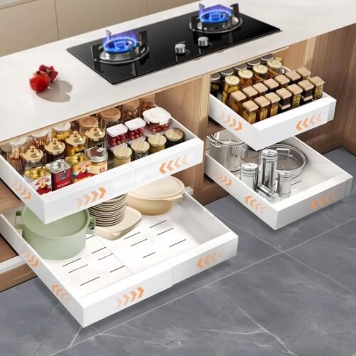 Ibenzoa® Verstelbare telescopische ladeset voor efficiënte keukenorganisatie