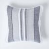 Ibenzoa® Gestreepte grijs-witte kussenhoes van katoen met ritssluiting 45x45 cm