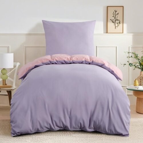 Unyqoos® Omkeerbaar tweedelig beddengoed in lavendelroze met ritssluiting en Oeko-Tex Unyqoos® Omkeerbaar tweedelig beddengoed in lavendelroze met ritssluiting en Oeko-Tex
