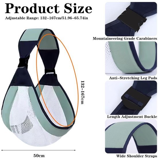 Ibenzoa® Verstelbare en ergonomische babydraagdoek voor comfortabel dragen