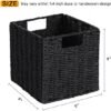 Ibenzoa® Handgeweven opvouwbare kubusvormige opbergmanden set van 2 voor veelzijdige organisatie thuis Ibenzoa® Handgeweven opvouwbare kubusvormige opbergmanden set van 2 voor veelzijdige organisatie thuis
