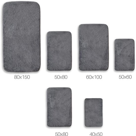 Ibenzoa® Veilige en Absorberende Antraciete Badmatten Set voor Elke Badkamer