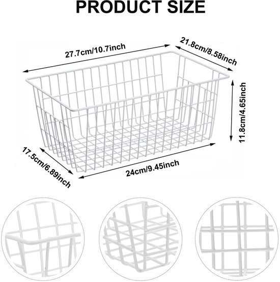 Ibenzoa® Set van drie metalen draadmanden voor veelzijdige opbergruimte in huis