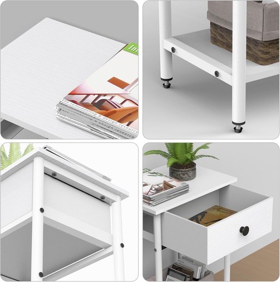 Unyqoos® Moderne multifunctionele bijzettafel met lade voor elke kamer in huis
