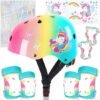 Unyqoos® Verstelbare kinderhelm en beschermingsset met stickers voor 3-8 jaar Unyqoos® Verstelbare kinderhelm en beschermingsset met stickers voor 3-8 jaar