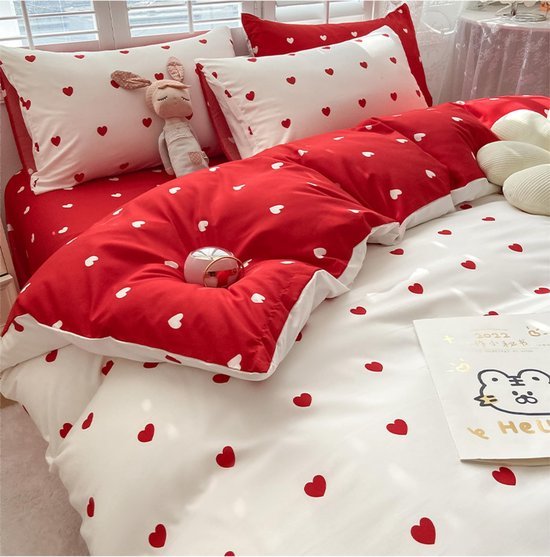 Ibenzoa® Romantisch dekbedovertrekset met hartmotief voor een sfeervol interieur