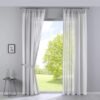 Ibenzoa® Set van twee lichtdoorlatende gordijnen met katoenen en polyester mix