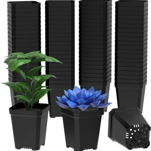 Unyqoos® Set van 100 kunststof kweekpotten voor binnen en buiten gebruik