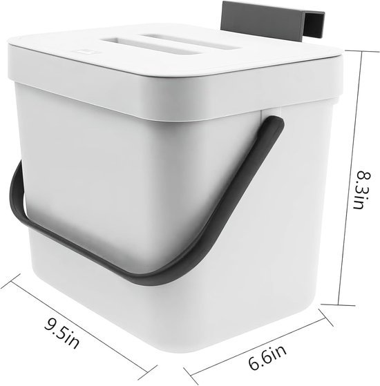 Ibenzoa® Geurdichte keukencompostemmer met ophangsysteem voor voedselafval