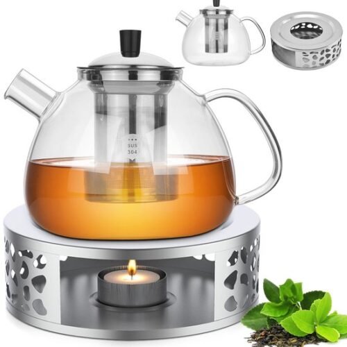 Unyqoos® Glazen theepot met zeef en voor 1500ml