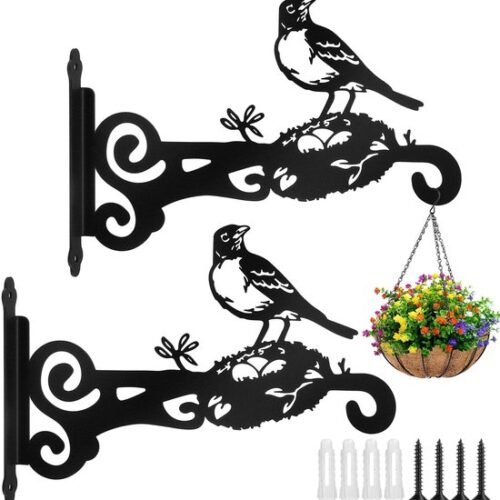 Unyqoos® Set van twee stevige metalen wandhaken voor planten en decoratie