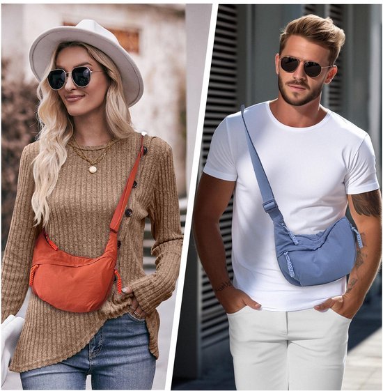 Ibenzoa® Stijlvolle halve maan schoudertas met ruime opbergruimte en verstelbare riem