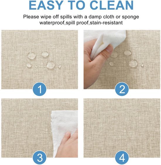 Ibenzoa® Beige tafelkleed met linnenlook voor diverse gelegenheden 135 x 135 cm