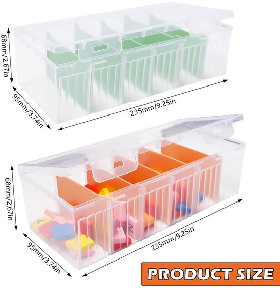 Ibenzoa® Twee transparante kabelorganizer dozen met verstelbare vakken en deksel