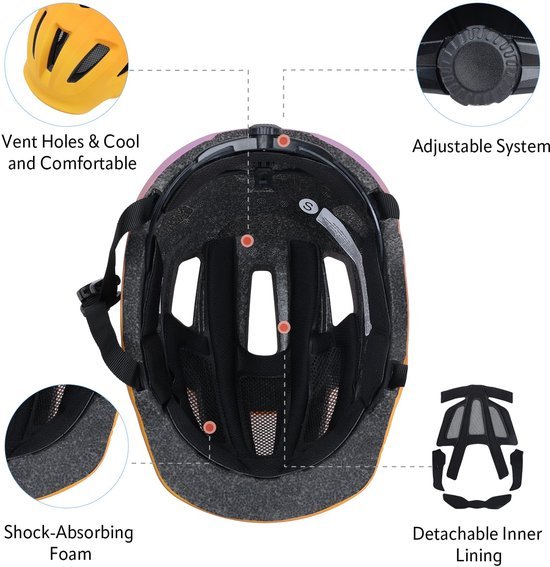 Unyqoos® Veilige en verstelbare kinderhelm voor fietsen en skaten in oranje kleur