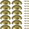 Ibenzoa® Set van 12 metalen retro schelpgrepen voor kasten en lades