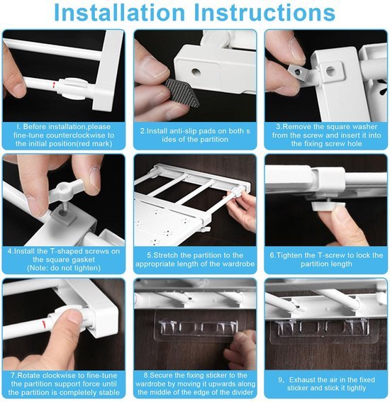 Ibenzoa® Verstelbaar telescopisch rek voor extra opbergruimte in kasten en keukens