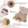 Ibenzoa® Landelijk Houten Sieradenkistje met Dubbel Dek voor Dames en Meisjes Ibenzoa® Landelijk Houten Sieradenkistje met Dubbel Dek voor Dames en Meisjes