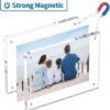 Unyqoos® Set van drie frameloze acryl fotolijsten voor dubbelzijdig gebruik op bureau