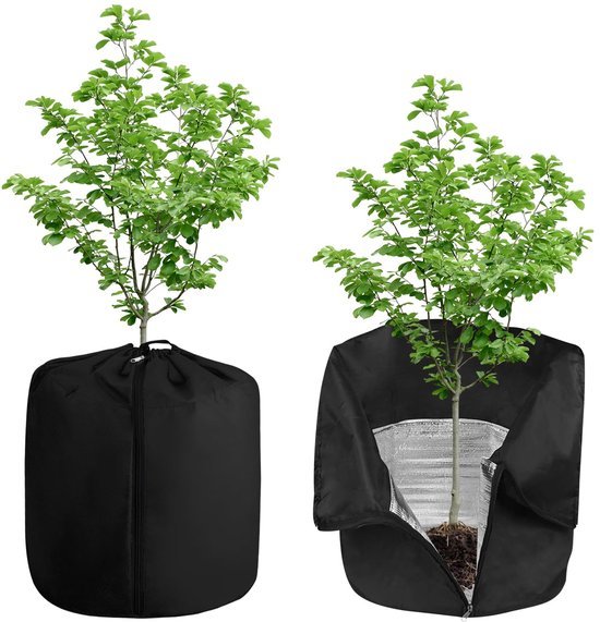 Unyqoos® Herbruikbare vorstbeschermzakken voor potplanten met ritssluiting en trekkoord