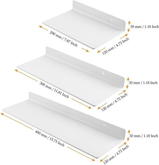 Ibenzoa® Set van drie wandplanken voor in huis