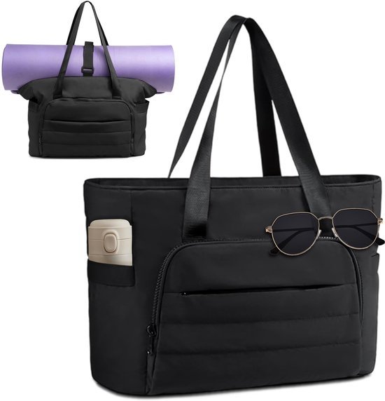 Ibenzoa® Stijlvolle en Ruime Shopper Handtas met Laptopvak voor Dames