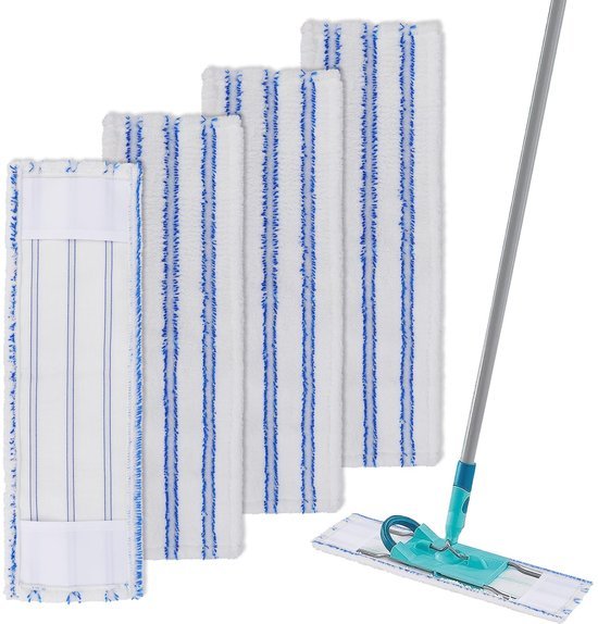Ibenzoa® Set van vier microvezel dweilhoezen voor efficiënte vloerreiniging