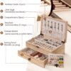 Ibenzoa® Landelijk Houten Sieradenkistje met Dubbel Dek voor Dames en Meisjes Ibenzoa® Landelijk Houten Sieradenkistje met Dubbel Dek voor Dames en Meisjes