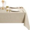 Ibenzoa® Beige tafelkleed met linnenlook voor diverse gelegenheden 135 x 135 cm