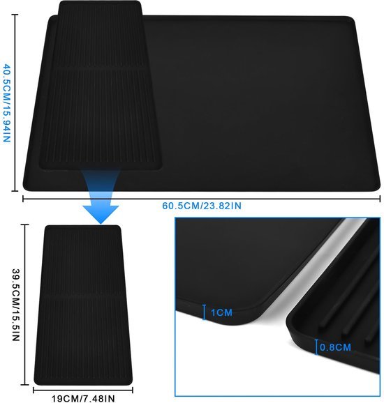 Ibenzoa® Siliconen Druipmat voor Koffiezetapparaat en Keukengebruik 40x60cm