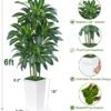 Ibenzoa® Levensechte dracaena kunstplant 180 cm met elegante witte plantenbak